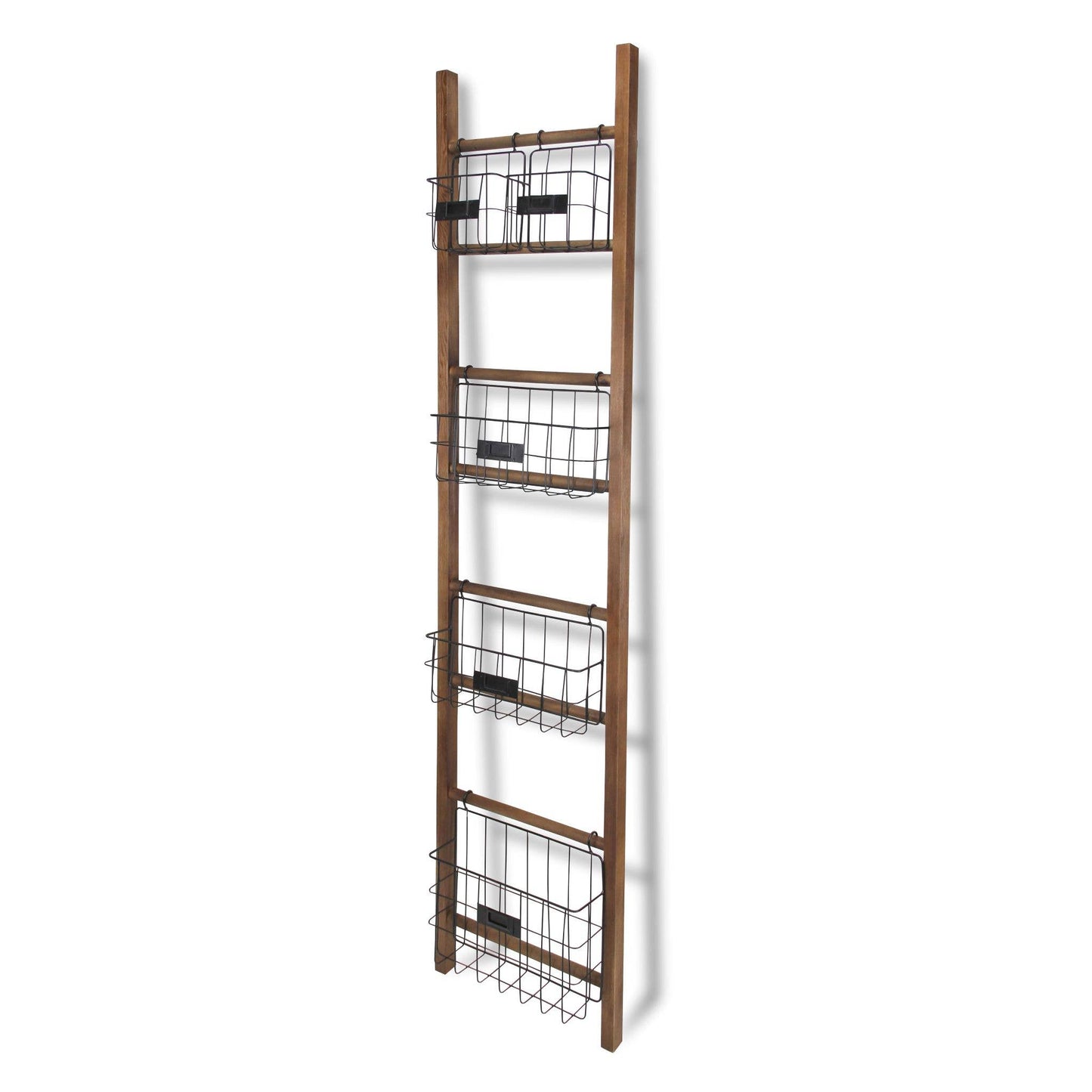 Cheungs Home Decor - Nevin Wooden 5 Basket Storage Ladder - | Display | Baskets |