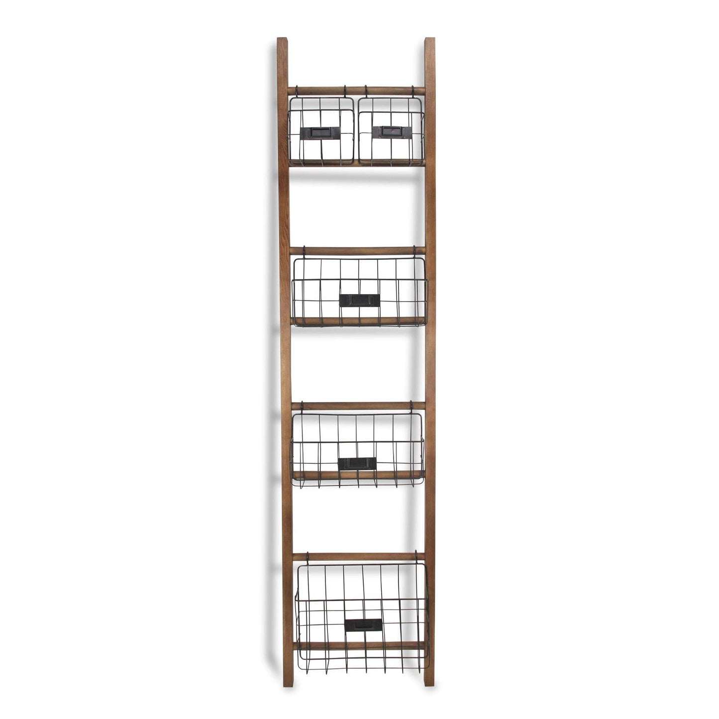 Cheungs Home Decor - Nevin Wooden 5 Basket Storage Ladder - | Display | Baskets |